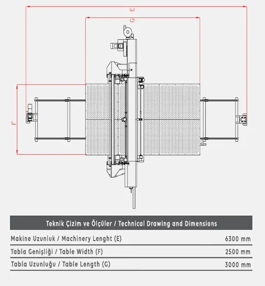 H22 Yatay Sünger Kesim Makinesi - Teknik Çizim 2